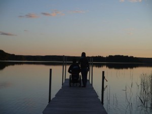 handicap, écoles, wakeboard en Suède -lac