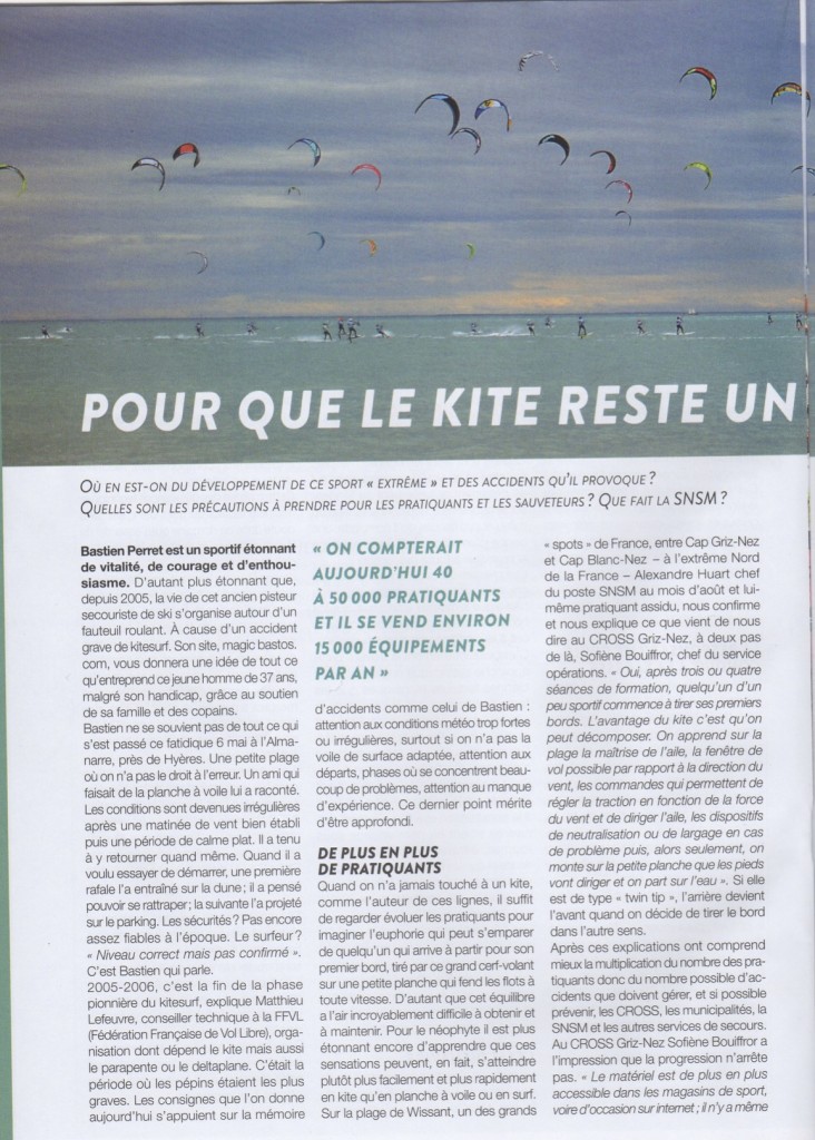 Sauvetage magazine accident kitesurf